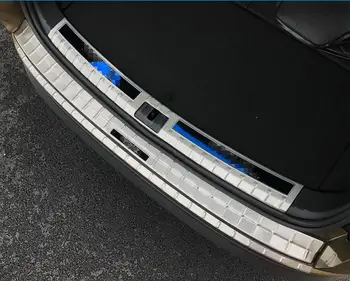 

For Skoda Kodiaq 2017 2018 stainless steel Exterior Inner & Outer Rear Bumper Plate Protector Cover 2pcs Black blue red logo