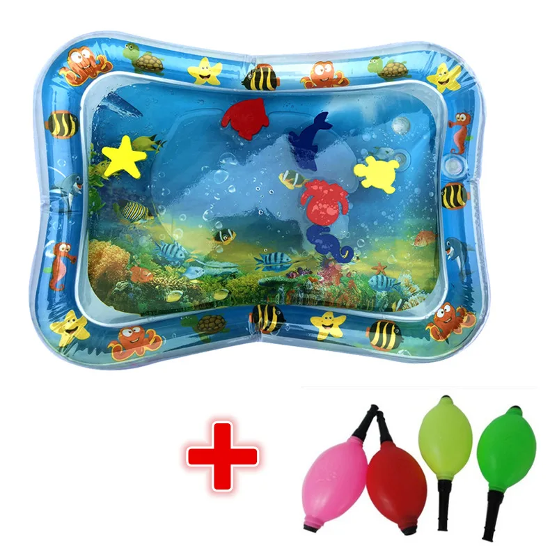 

Baby Kids Water Play Mat With Pump Inflatable Tummy Time Playmats Toddler Activity Centers Hand-eye coordination Mat Toy WG111