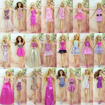 

Randomly Pick 6 Set Handmade Wedding Party Dress Skirt Princess Outfit Clothes For Barbie Doll DIY Accessories Kids Toy Set