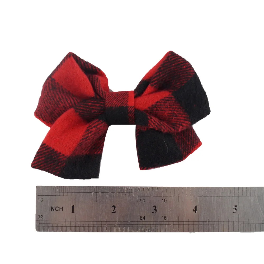 2 шт./компл. 4,5 ''для девочек льняные клетчатые заколки для волос Hairbow аксессуары для волос с защищенный зажим «крокодил» ручной работы для детский бант для волос