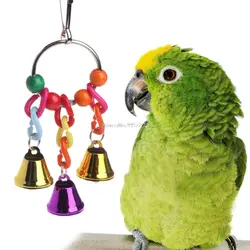Игрушки для птиц цветные колокольчики попугай подвесная клетка жевательные Качели Попугай кольца восхождение yy56