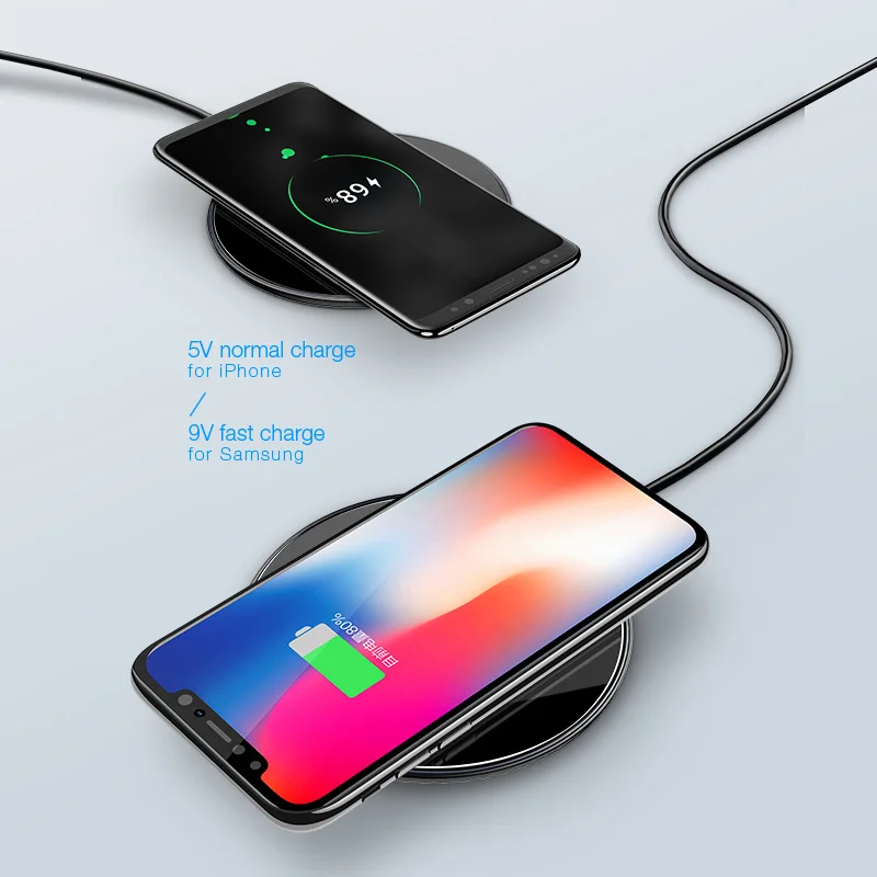 10 Вт Qi Беспроводное зарядное устройство для iPhone X XS Max XR 8 plus USAMS Беспроводная