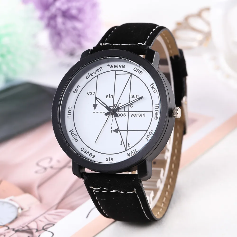 

Creative Interesting Mathematical Formula Dial Women Watches Leather Strap Ladies Quartz Wristwatch Clock 2019 Relogio Feminino