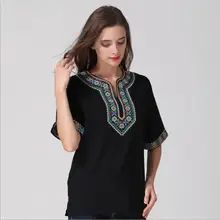 Женская Xinjiang национальный ветер женская рубашка с коротким рукавом женская летняя хлопковая Футболка свободная версия танцевальные костюмы