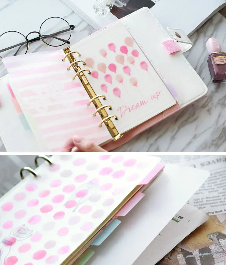 Kawaii спиральный планировщик PP разделители для Filofax notebook A5A6 планировщик милый указатель страниц полипропиленовая Закладка Личный Дневник Книга аксессуары