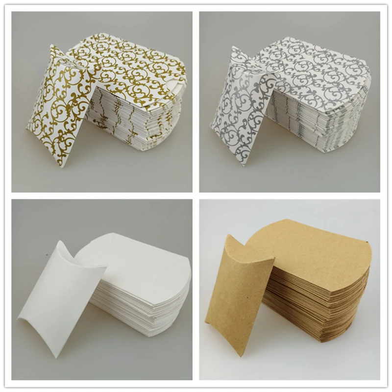 

6X2.5X9cm 12pcs/bag Colored Party Paper Pillow Candy Boxes Wedding Party Favor Candy Gift Box Birthday Festival Supplies