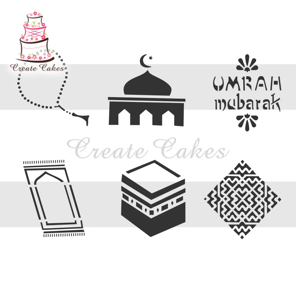 Eid Mubarak трафарет для торта и печенья, пластиковый декоративный трафарет для мастики, украшения, инструменты для выпечки