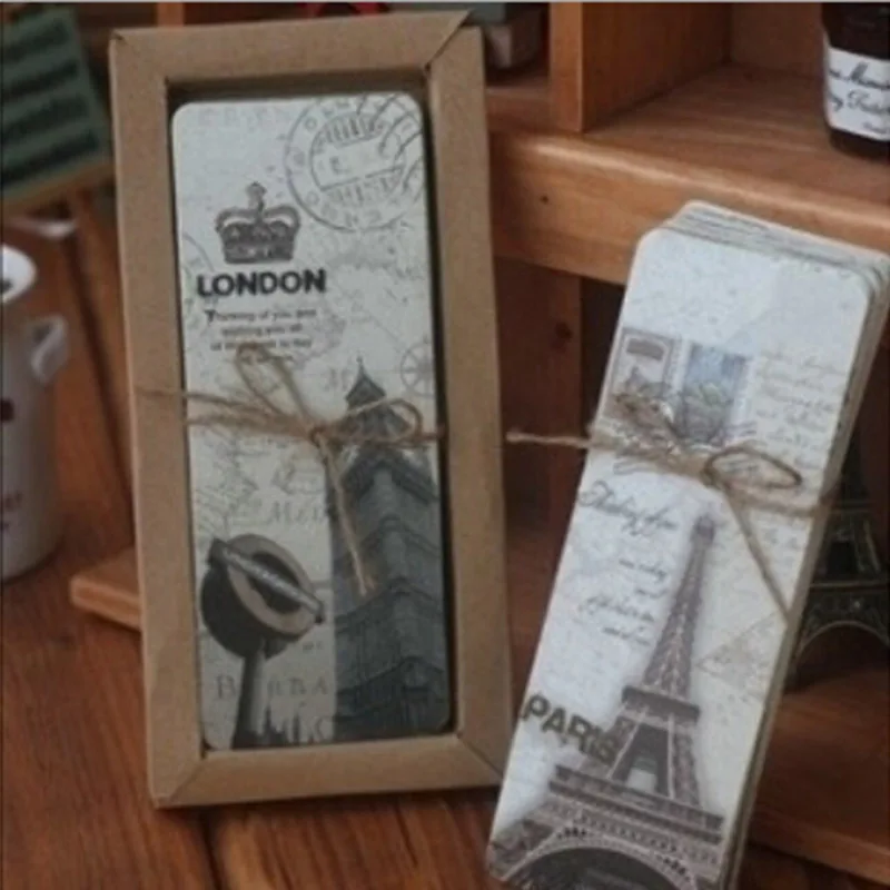 

30 pcs/lot europe scenery eiffel tower bookmark stationery school supplies papelaria paper bookmarks for book papelaria