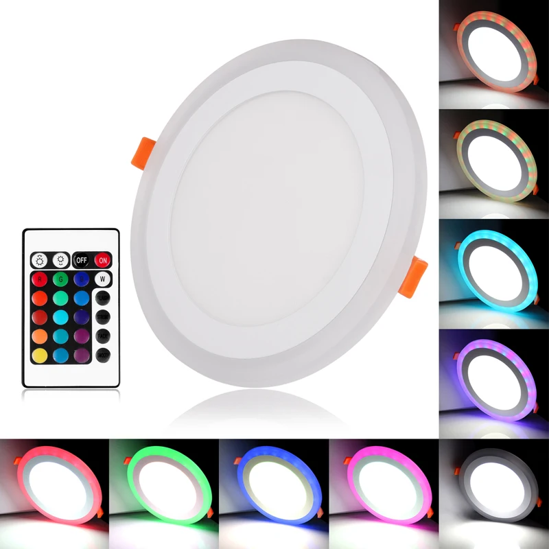 led light panels wall Ultra Slim 3W 6W 8W 12W Round Concealed Dual Color LED Panel Light Cool White RGB Lamp Acrylic Downlight AC 110 220V led light panels wall