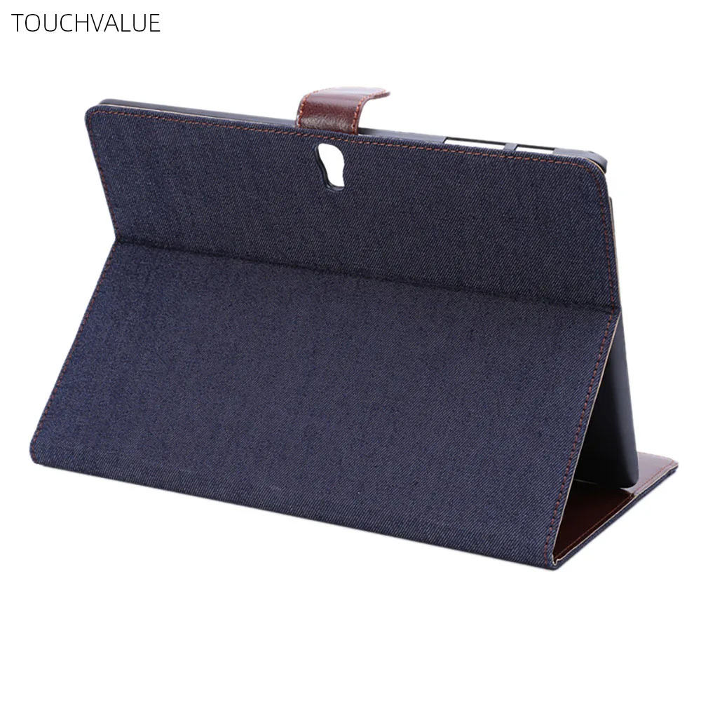 

Solid Color Denim Case For Samsung Galaxy Tab S T800 Funda Smart Case Cover For Samsung Tab T800 with Stand Card Slots Function