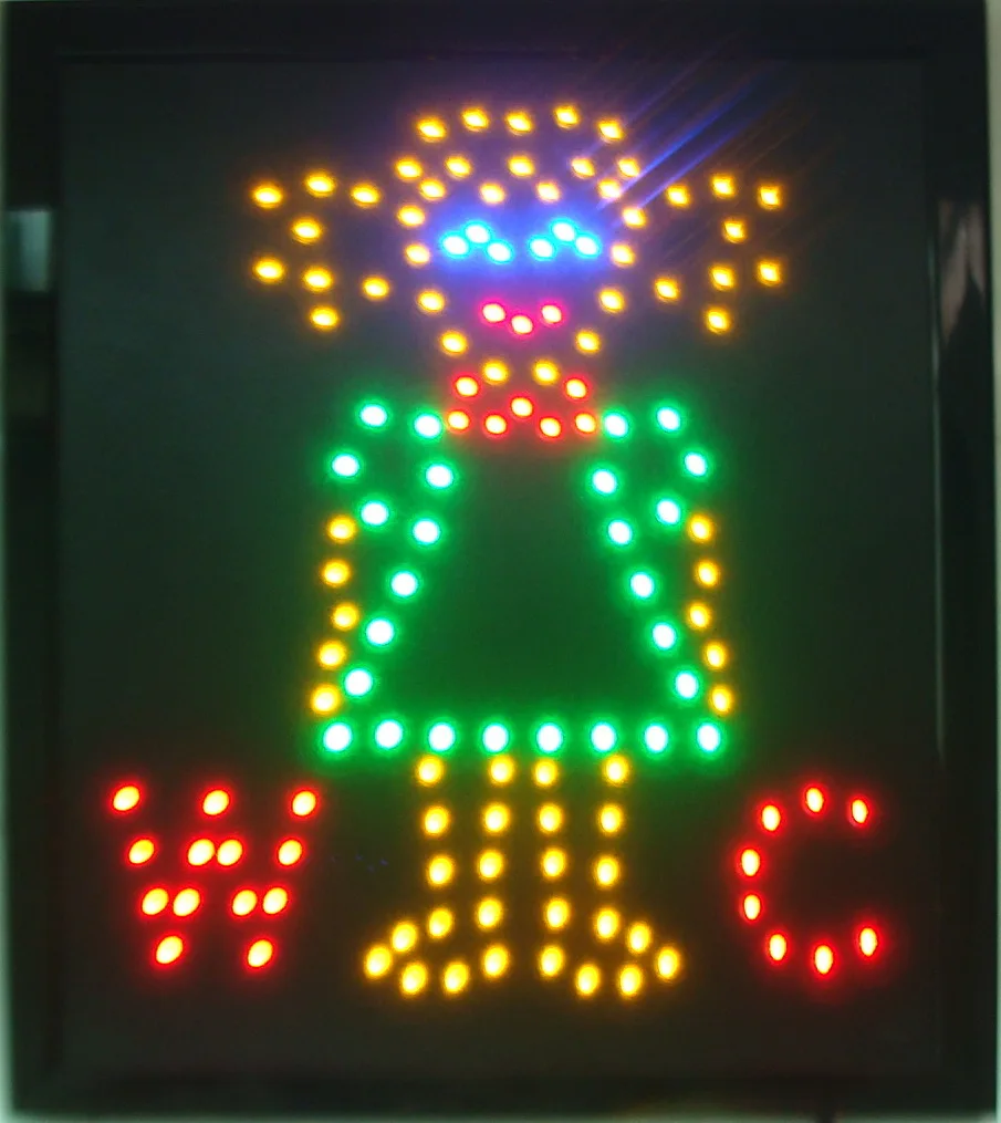 

CHENXI ultra bright flashing wc led neon open lighted sign hot sale customed 19X19 inch indoor