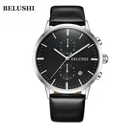Белуши Ретро дизайн визитной кожаный ремешок аналоговые кварцевые наручные часы Классика лучший бренд роскошных спортивных Relogio Masculino