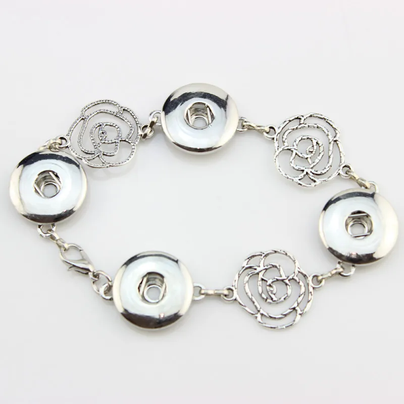 10Pcs/lot metal snap bracelets For 18mm snaps With 3 Snap Buttons