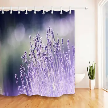 

72x72" Blooming Purple Flower Waterproof Polyester Shower Curtain