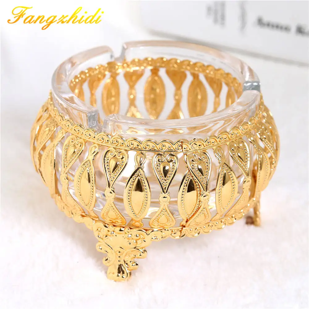 1 Piece Wholesale Ashtray Fashion Round Stainless steel Metal High end Luxury Desktop Ashtrays