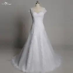 Rsw1364 реальные фотографии yiaibridal Лодка декольте заниженной талией линии плеча Рубашка с короткими рукавами Vestido branco