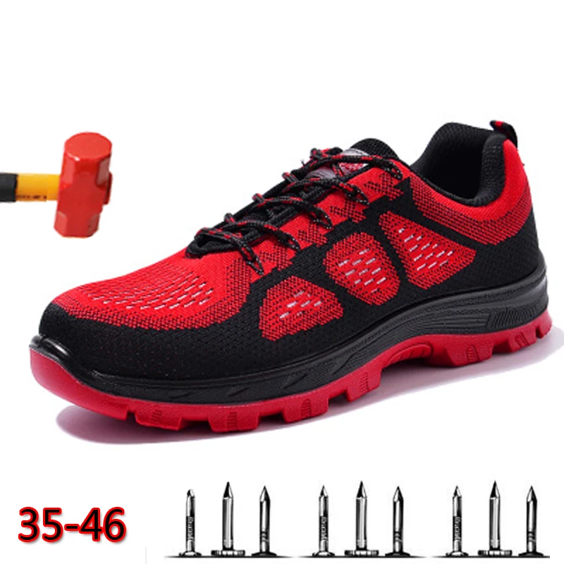 

Size 36-46 Unisex Work Boots Men Safety Shoes Air Mesh Steel Toe Boots Work Shoes Men Footwear Outdoor Safety Boots 2019
