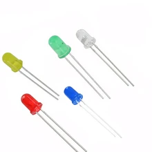 100 шт./лот 5 мм светодиодный светильник с бусинами красный желтый синий зеленый белый 5 мм светильник