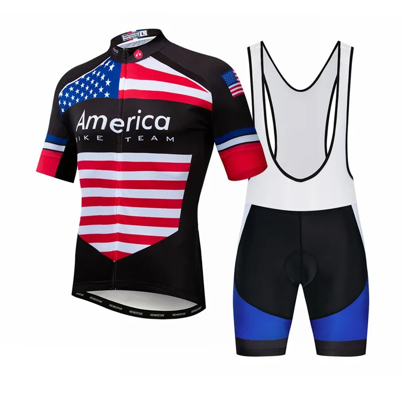 Weimostar, русская команда, одежда для велоспорта, мужская, дышащая, Pro, комплект для велоспорта, анти-пот, одежда для велоспорта, одежда для гонок, спорта, MTB, велосипеда - Цвет: USA (Bib)