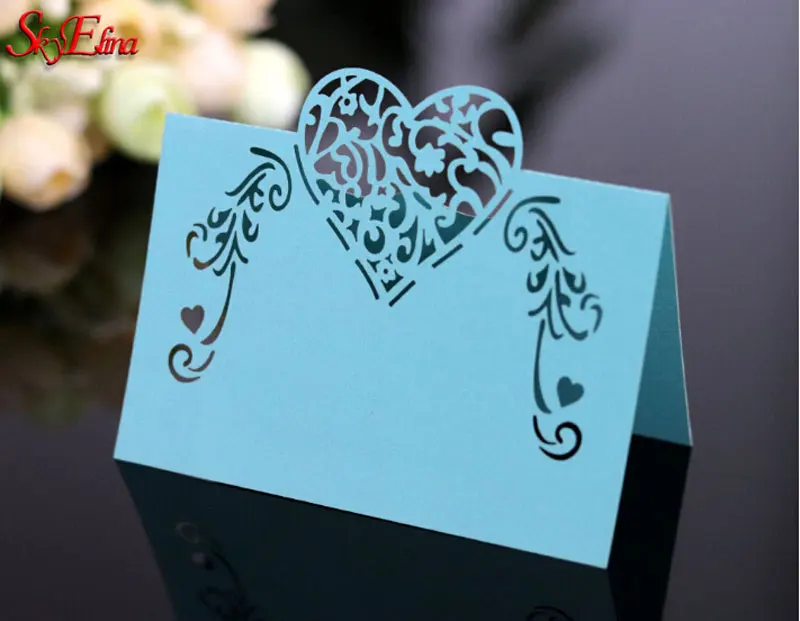 100 шт/партия выдалбливают Роскошные настольные карточки с именем Свадебные украшения на Рождество День рождения 6zsh928