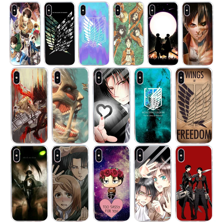 190H Attack On Titan Anime Custodia Morbida In Silicone Tpu Cover Per Iphone 5 5S Se X Xr Xs Max Case