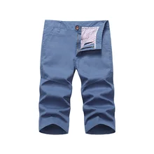 Для мужчин Летние повседневные шорты хорошее качество Для мужчин хлопок прямые шорты, брюки однотонные, до колена шорты Размеры 36