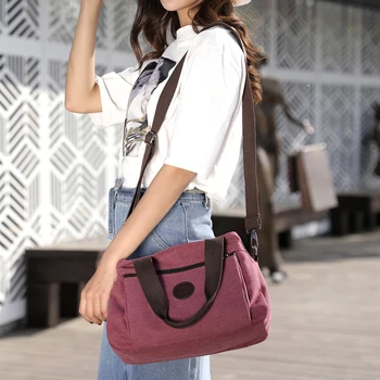 

canvas bag women handbags 2019 ladies shoulder bags vintage women's crossbody messenger bags bolsas feminina top-handle bag