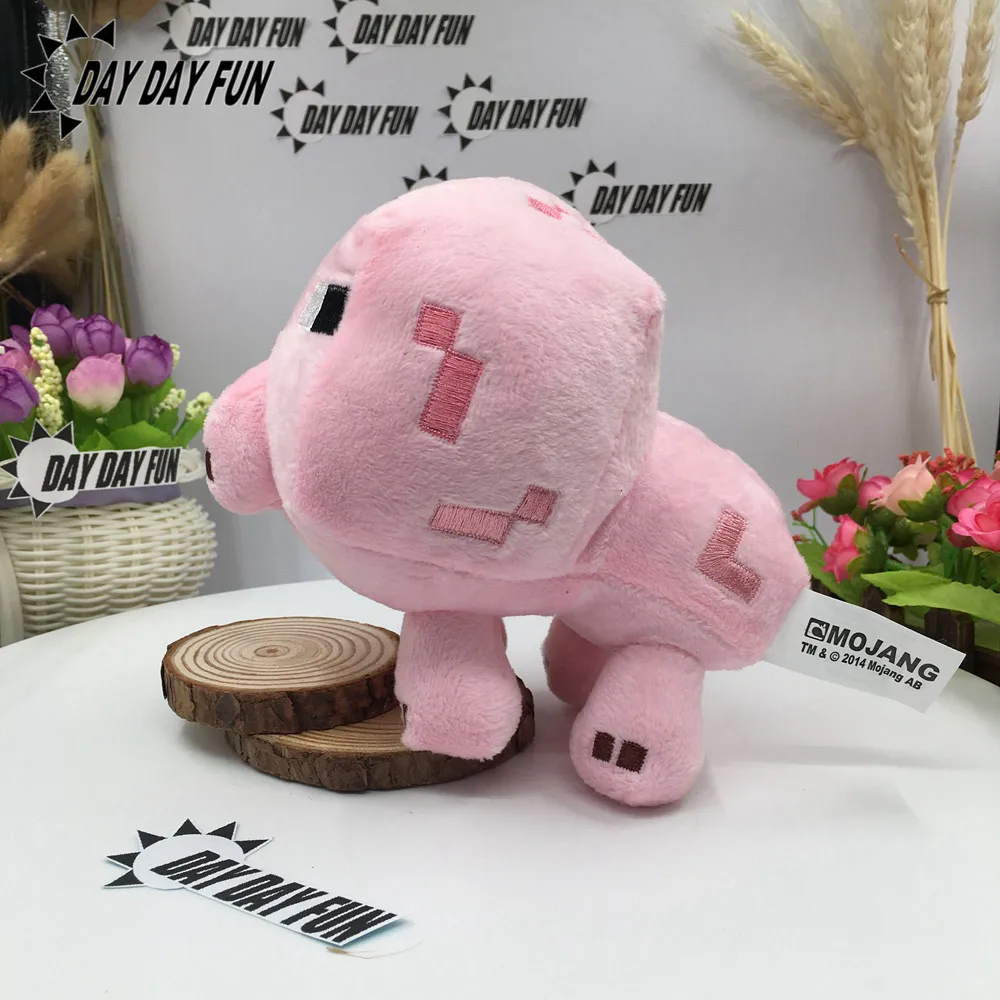 16 см прекрасный розовый поросенок Плюшевые игрушки Minecraft кукла мягкий черный