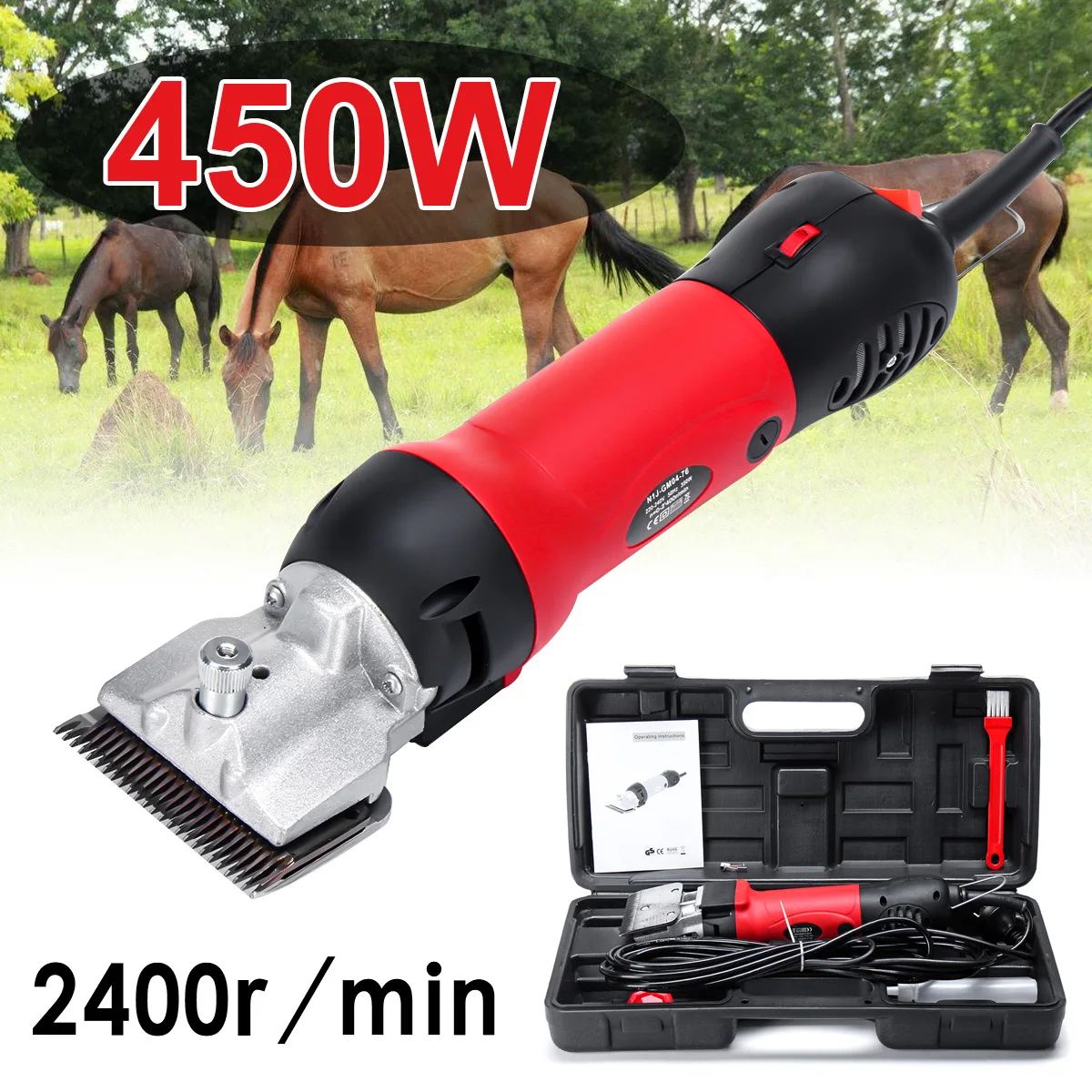 

110-240V 450W 2400r/min Professional Electric Animal Horse Camel Dog Sheep Shear Clipper Pet Hair Trimmer Hair Shearing Machine