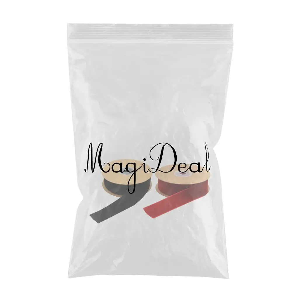2 Rolls /pack 20yds Lace Trim Sewing Crafts Velvet Ribbons 1cm For Clothes Shoes Bags Ornaments Gift Wrapping  Black + Red