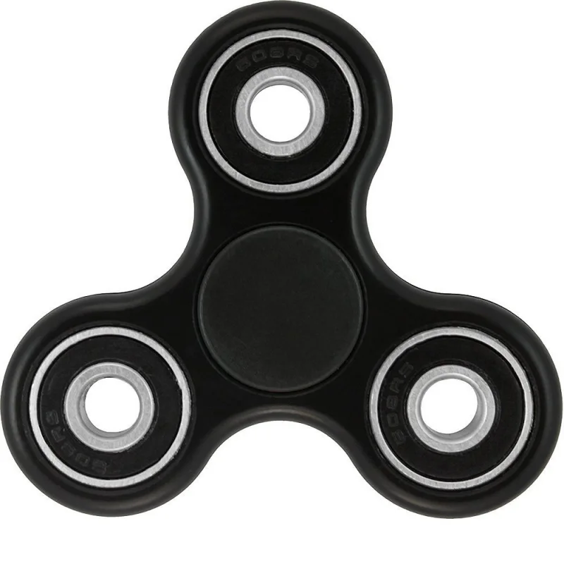 White Black Tri Spinner Fidget Toy Plastic EDC Hand Spinner For Autism And ADHD Anxiety Stress