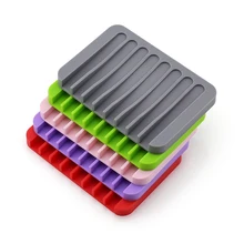 13 Colors Fashion Silicone Flexible Soap Dish Plate Bathroom Soap Holder Soap Box