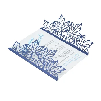 

Maple leaf navy wedding laser cut invitation cards