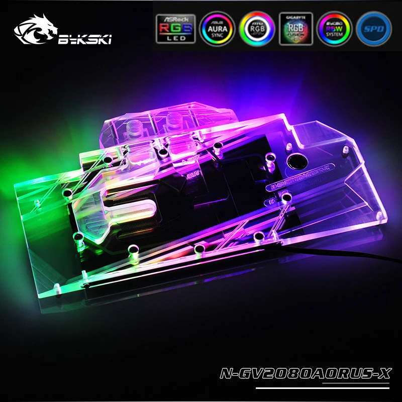 Bykski N GV2080AORUS X блок для видеокарты VGA Gigabyte AORUS RTX2080 XTREME 8G|Кулеры/вентиляторы/системы