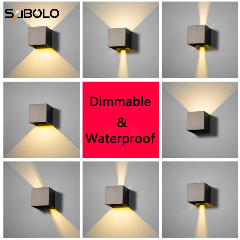 LED Wall Lamp Dimmable &Waterproof Outdoor Or Indoor Modern Wall Light Aluminum Adjustable