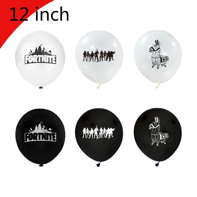 

Black and White 10 PCS 12 Inch Game Fortress Night Alpaca Character Latex Balloons Birthday Party Decoration Children's Gifts