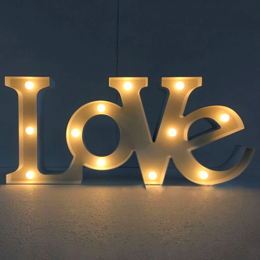 Novelty Letter LED Light 3D Alphabet LOVE HOME Night