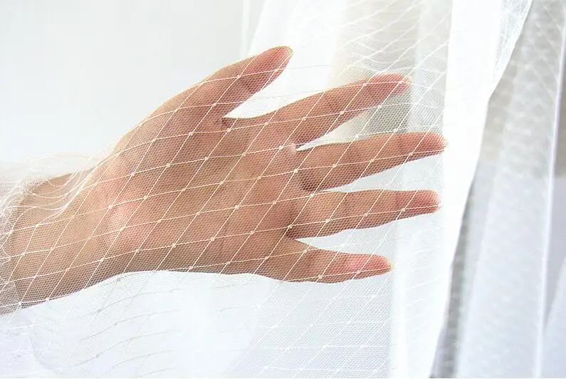 Mesh Fabric Diamond Shape Mesh Fabric,See through Mesh Fabric in Lace