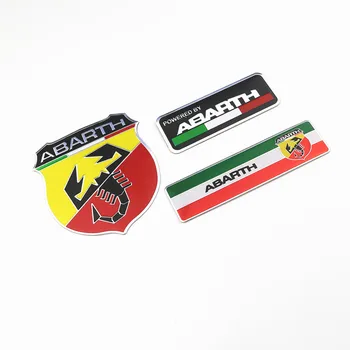 

3PCS 3D Metal Car Abarth Adhesive Badge Emblem Decal Sticker Scorpion For Fiat Abarth Punto 124/125/125/500 Car Styling