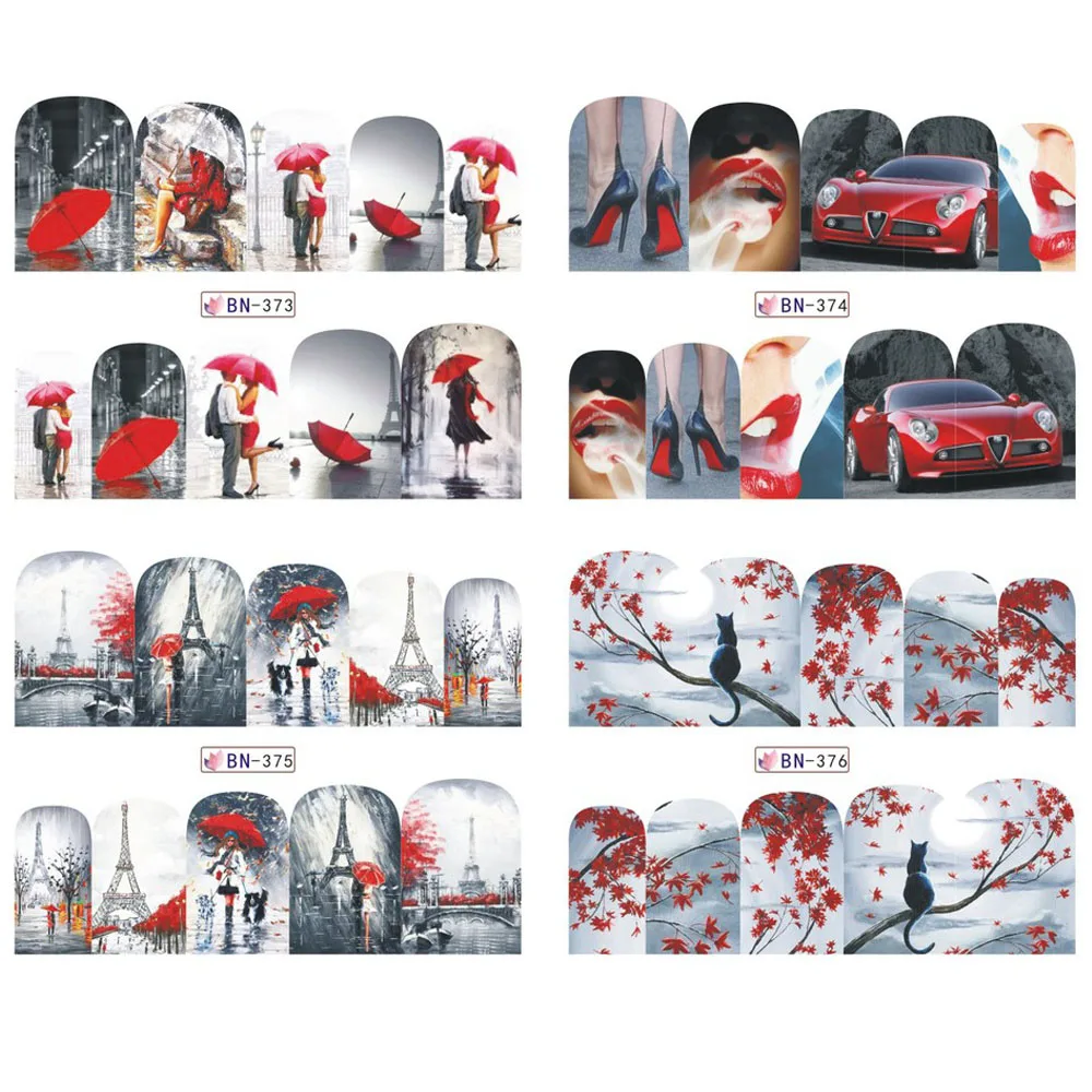 12pcs-Full-Cover-Black-Red-Beauty-Lady-Water-Transfer-Nail-Art-Stickers-For-Nails-Decal-Beauty (1)