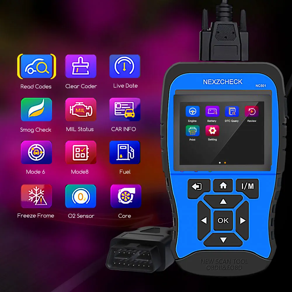 HUMZOR NexzCheck NC501 OBD2 EOBD сканер для универсальных транспортных средств считыватель кодов диагностический инструмент Улучшенный OBD 2 автоматический диагностический инструмент