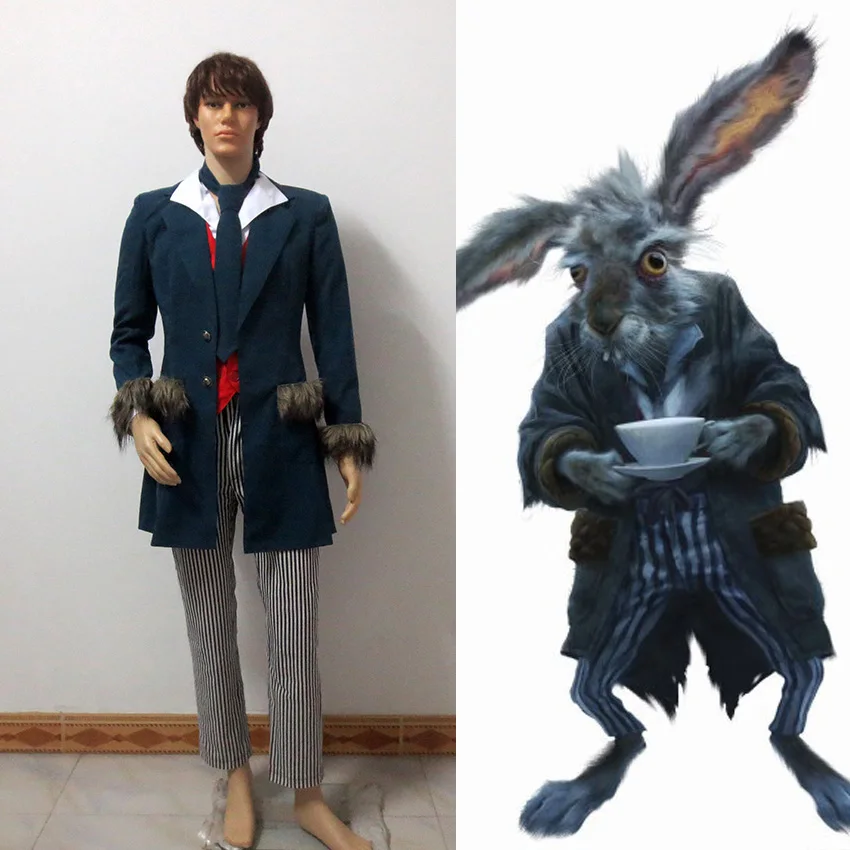 

Alice in Wonderland White Rabbit The March Hare Lunatic Hare Cosplay Costume Full Set Custom Made Any Size