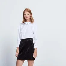 GUESOD осенне-зимняя женская юбка с бутонами винтажный бриллиантовый бархатный блестящий тонкий юбка