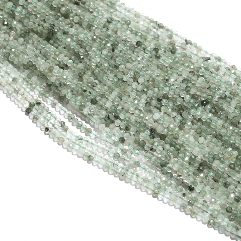 

A Strand Natural Micro Faceted Loose Shining Round Loose Fluorite Bead 2MM 39cm 15'' Long For DIY Jewelry Making