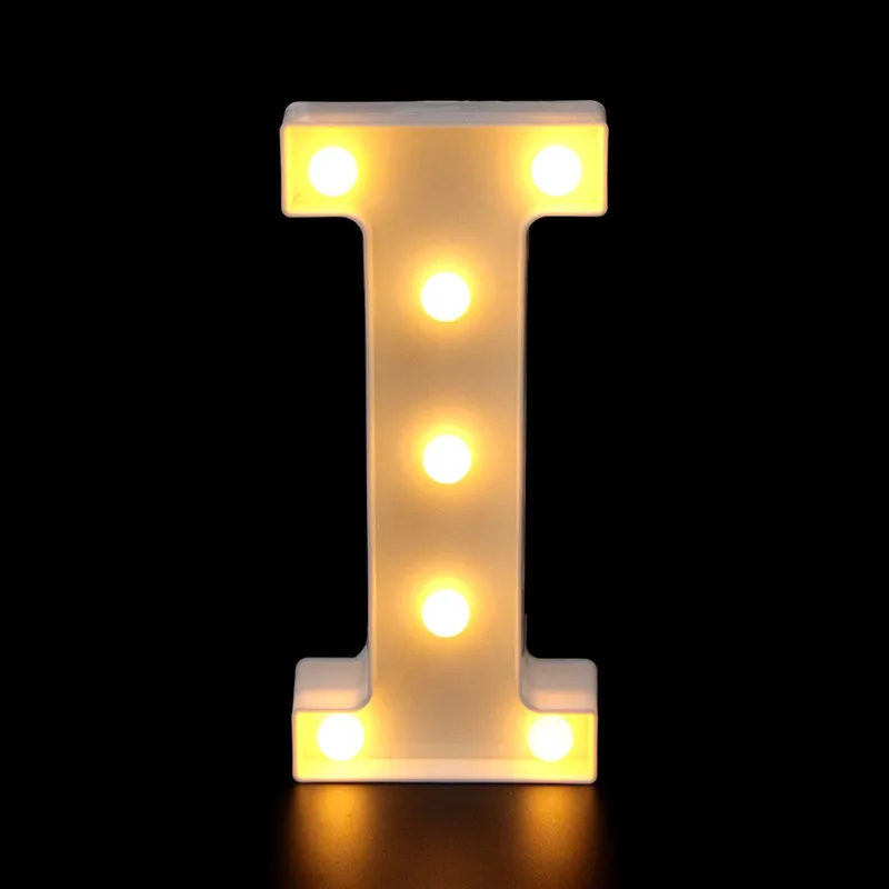 1 шт. 26 букв Белый светодиодный ночной Светильник буквы алфавита лампа для дня рождения Свадебная вечеринка Спальня Настенный декор в форме сердца - Цвет: I