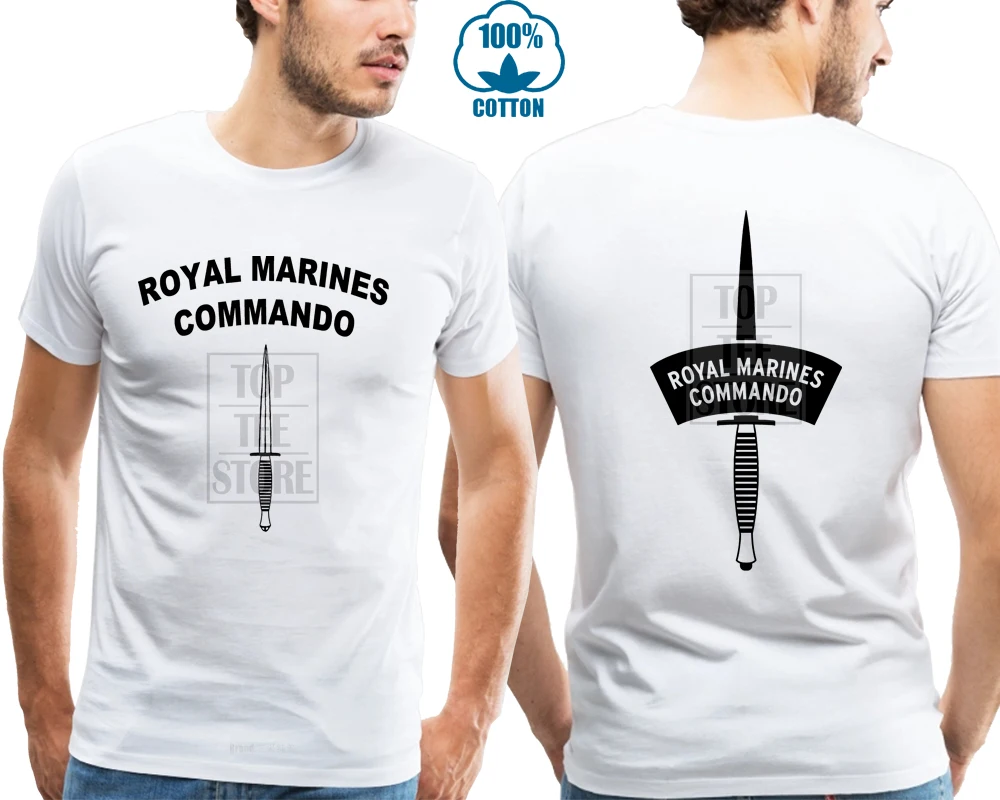 

Royal Marines Commando T Shirt Men Army Short Two Sided Tee Us Plus Size S 3Xl