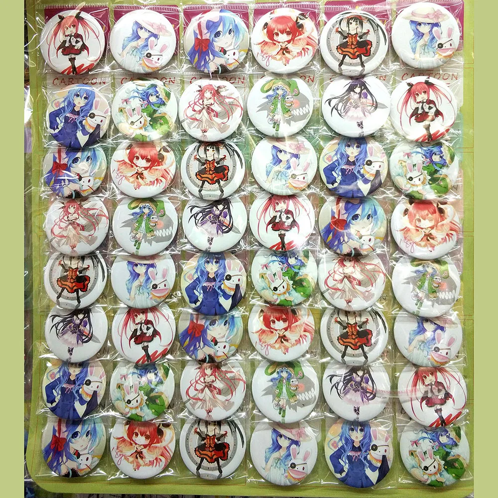 Забавная брошь с надписью Love Thank You DATE A LIVE 45 мм 16/24/32/40/48 шт. в партии значок на