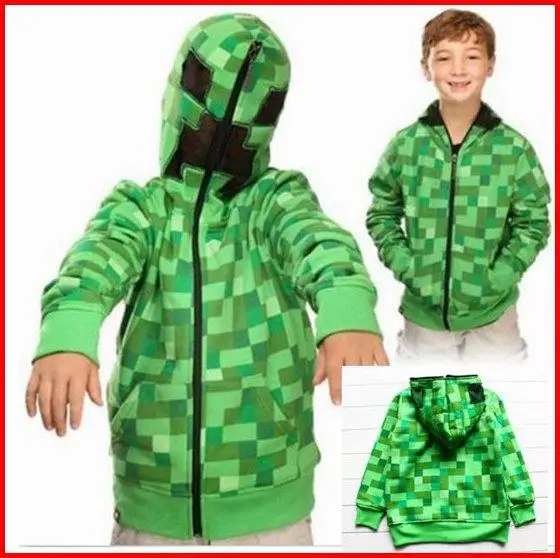 minecraft creeper hoodie kids