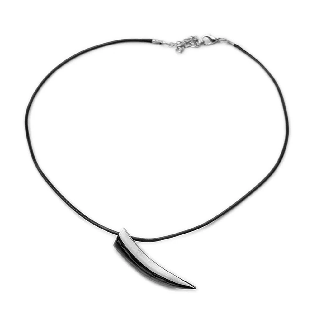 

Luxury Men's Animal Pendant Necklace Stainless Steel Wolf Tooth Pendant Necklaces Leather Chain Pendant Necklace MEN GIFT