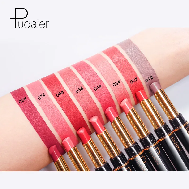 

Pudaier 2 In 1 Double-end Lip liner Pencil Lip Gloss Waterproof Nude Color Sexy Matte Lipstick Pen Long-lasting Women Lips Tint